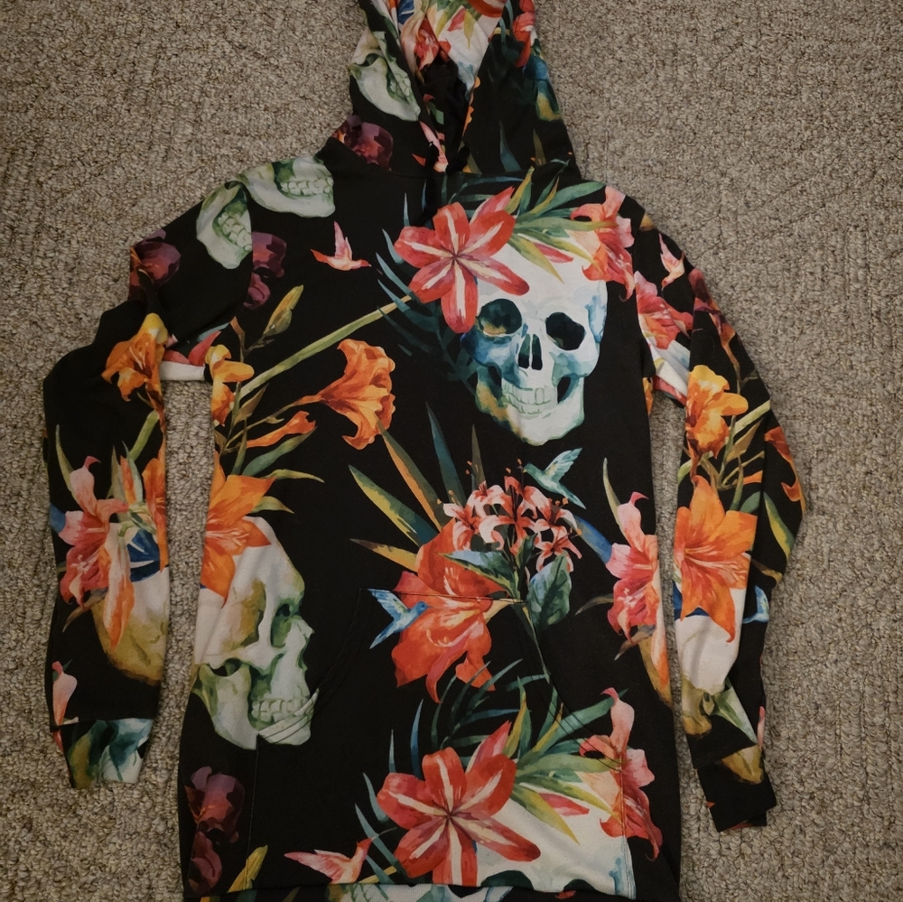 Electro Threads Hoodie Dress Tropical Death Womens Large
